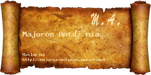 Majoros Antónia névjegykártya